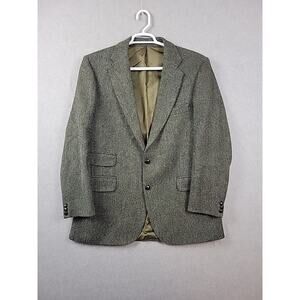 Donegal Tweed Dublin Kevin & Howlin 100% Wool Green LS Button Up Blazer Men's 42